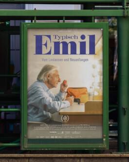 Offizielles Filmplakat zum Dokumentarfilm Typsich Emil. 